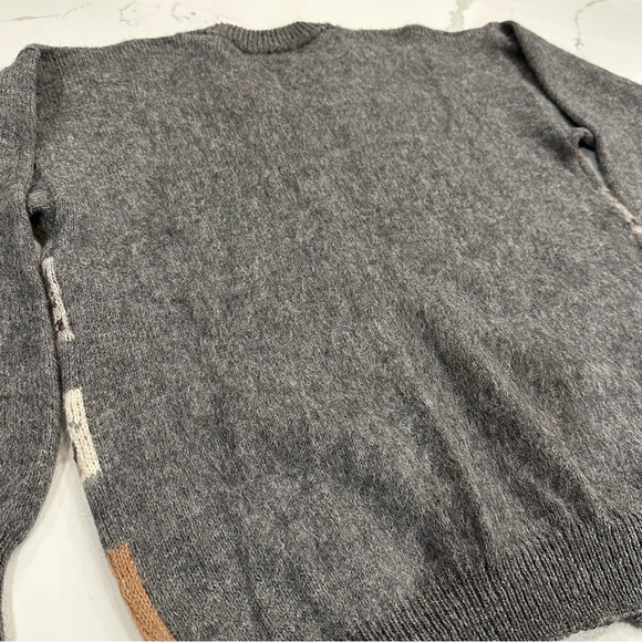 Vintage Women Chunky Handmade Alpaca Wool Cardigan Sweater Sz L Grandma Cottage - Picture 11 of 11
